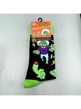 FRANKEINSTEIN Albert Einstein E=MC BOO Men's Crew Socks Main and Local OSFM
